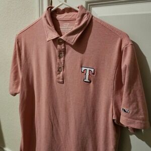 Vineyard Vines Mens Edgartown Polo Shirt Small Coral Texas Rangers MLB Baseball